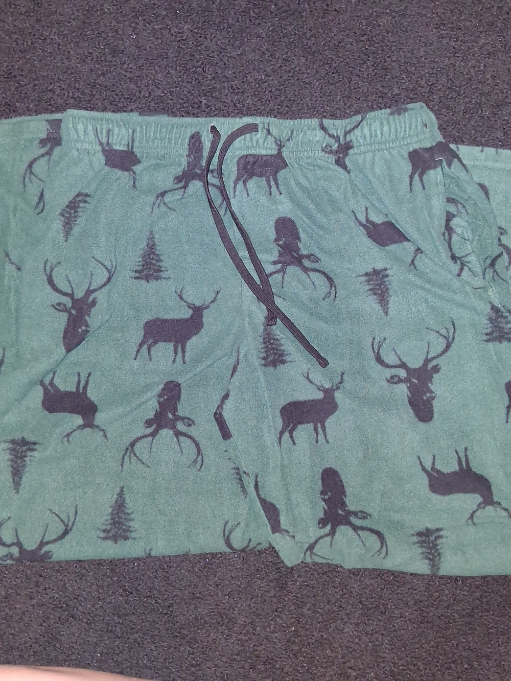 Men's Green Deer Print Pajama Pants with Drawstring